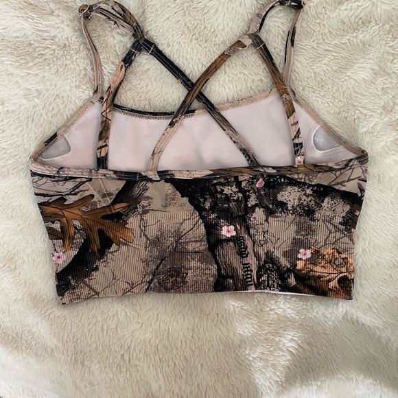 Darc Sport Cherry Blossom Woodland Camo Crop Top/ Bralette - Picture 2 of 5